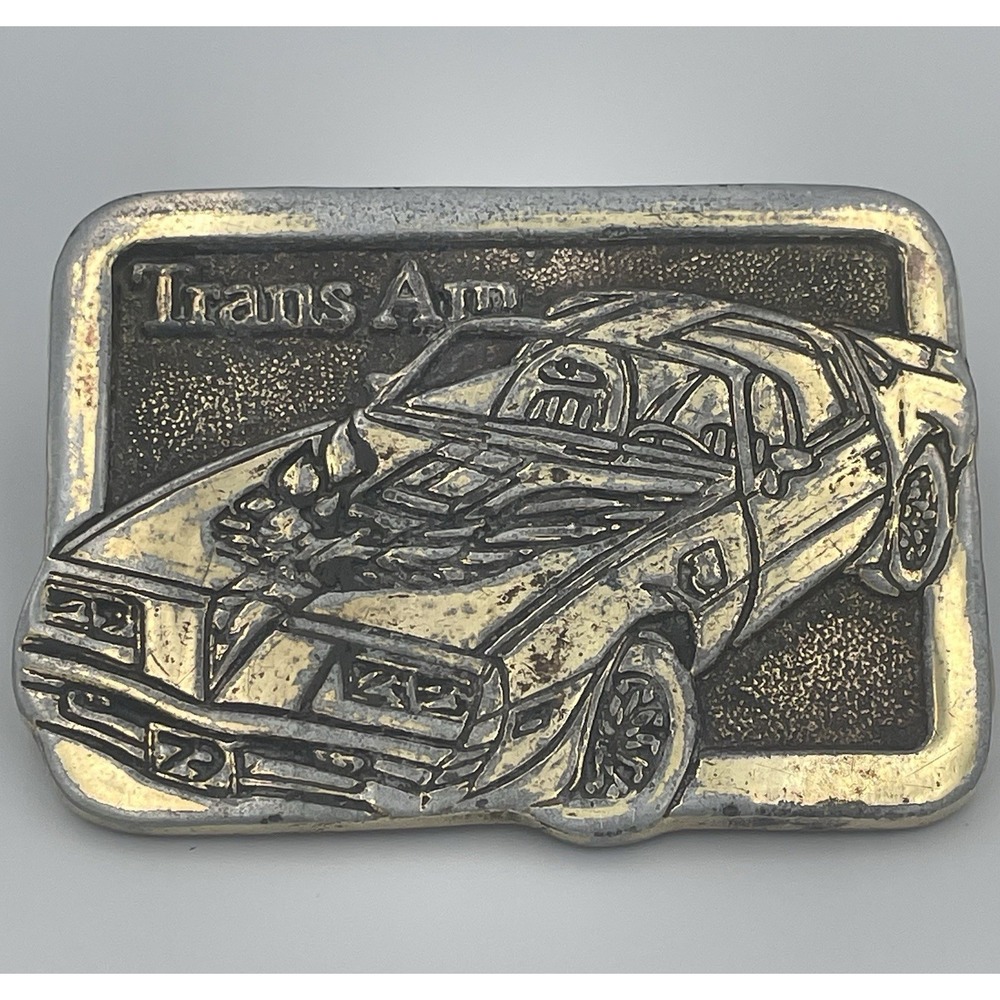 Trans-Am Pontiac Firebird Muscle Car Collectors Vintage Brass Belt Buckle 123 - Picture 2 of 12